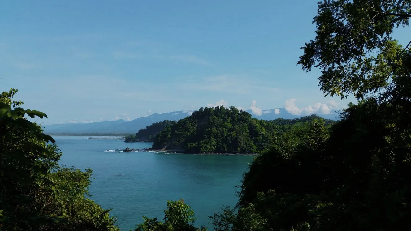 View through the rainforest to the Pacific coast at Manuel Antonio, Costa Rica
